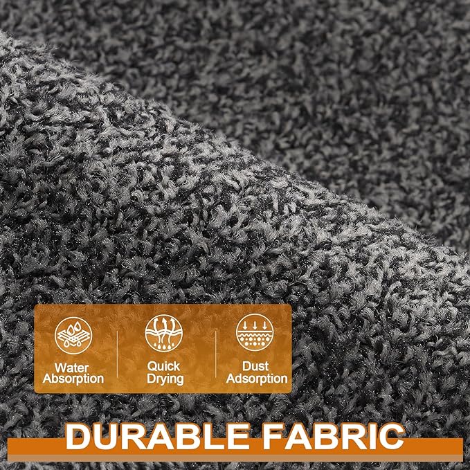 Mibao Front Door Mat, Dirt Trapper Welcome Mat for Outdoor Indoor, Non-Slip Waterproof Doormat, Durable Machine Washable Low Profile Entry Rug for Back Door Outside Patio Porch, 48" x 36", Grey