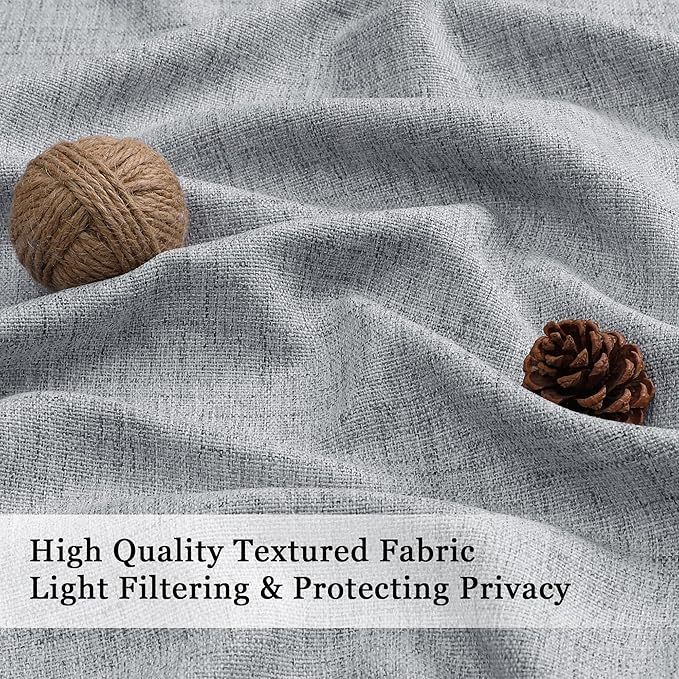 OWENIE Grey Valances for Windows 1 Pcs 18 Inch Length, Light Filtering Textured Short Small Valance Curtains for Bathroom Basement Living Room Bedroom, Half Window Curtains Over Sink, 60" W by 18" L