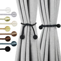 Curtain Tiebacks Outdoor Elegant Decorative Tie Backs Modern Rope Tiebacks for Drapes Window Curtain Holdbacks for Draperies (Black, 4)