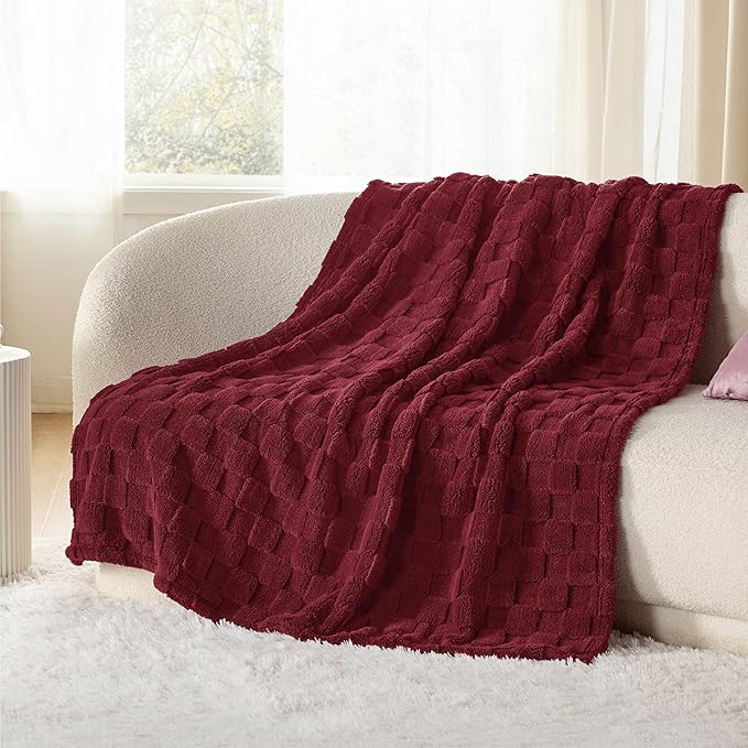 Bedsure GentleSoft Twin Blanket for Bed Red - Super Soft Cozy Mother's Day Blankets for Kids Girls, Cute Fuzzy Fleece Throws for Bedroom Couch, 60x80 Inches