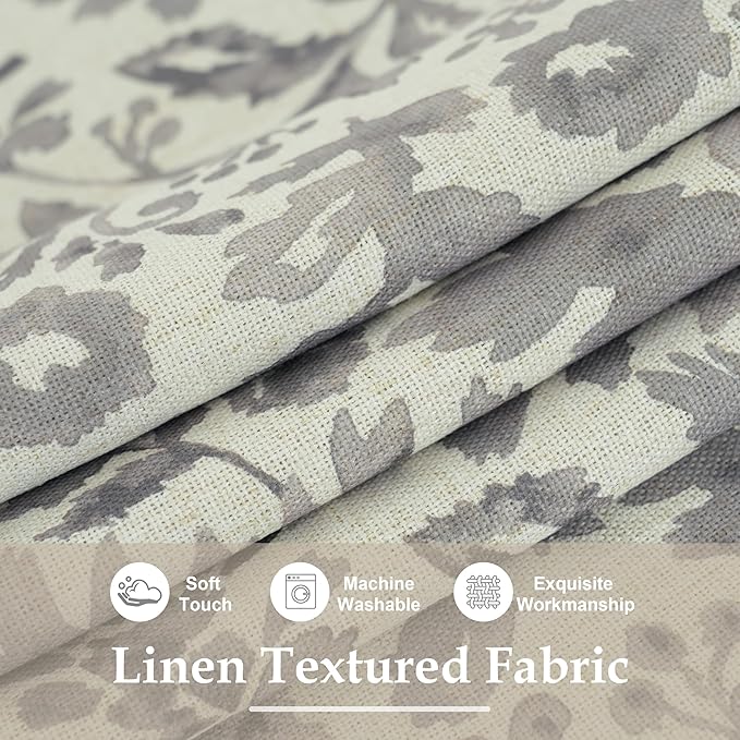 DriftAway Julia Lined Valance Double Layer Thermal Insulated Room Darkening Blackout Valances 3 Inch Rod Pocket Window Valance for Bathroom Living Room 52 Inch by 18 Inch Linen Gray