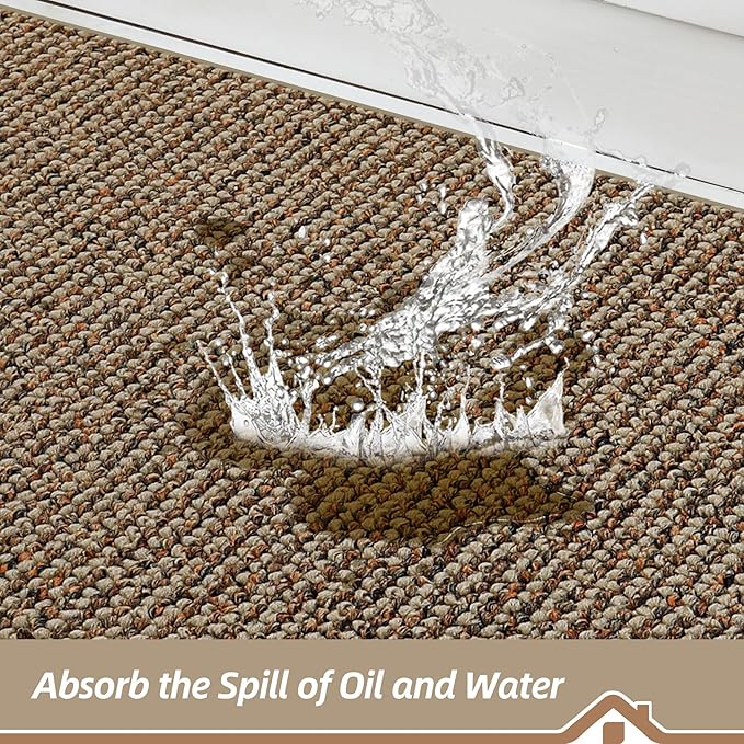 BEQHAUSE Kitchen Rugs 24"x36", Non-Slip Kitchen Mats for Floor, Super Absorbent and Stain Resistant Kitchen Rugs, Machine Washable Rugs for Kitchen, Hallway, Laundry & Sink, Taupe