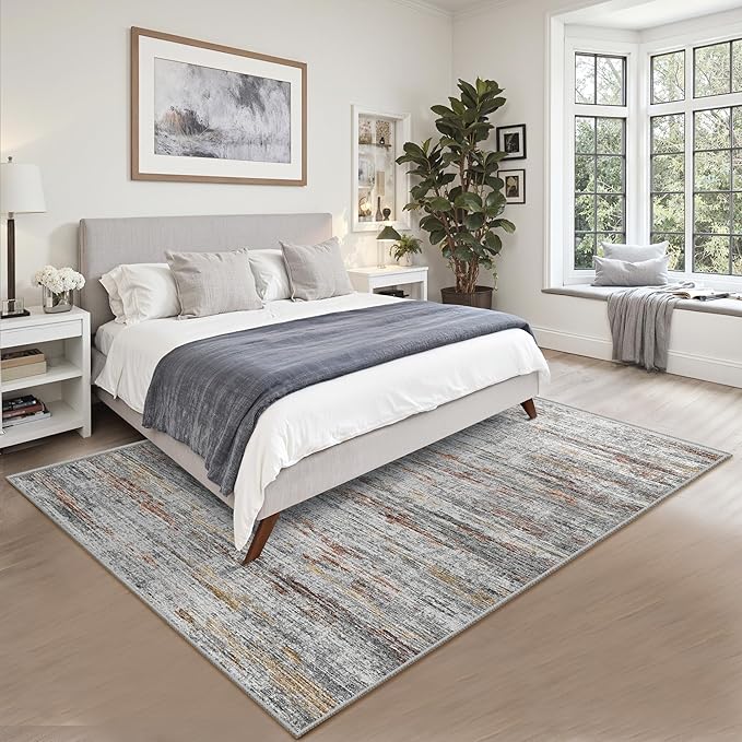 Washbale Rugs 3x5 Ultra Soft Area Rug, Non Slip Indoor Entryway Rugs, Stain Resistant Area Rugs for Living Room Dining Bedroom，Modern Abstract Home Decor Small Rug