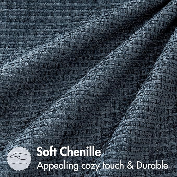 MIULEE Pack of 2 Couch Throw Pillow Covers 16x16 Inch Coastal Navy Blue Modern Boho Accent Decorative Pillow Covers Soft Chenille Farmhouse Cushion Covers for Home Decor Bed Sofa Living Room