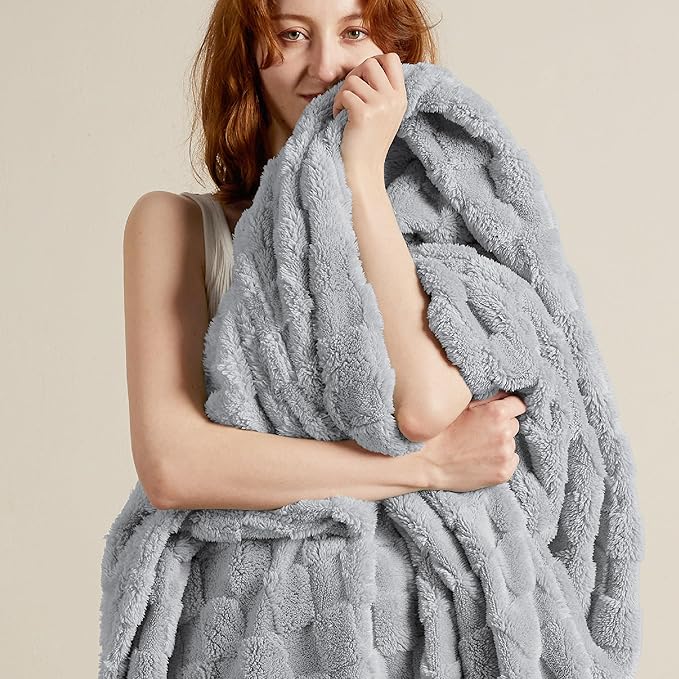 Bedsure GentleSoft Twin Blanket for Bed Silver Grey - Super Soft Cozy Blankets for Kids Girls, Cute Fuzzy Fleece Throws for Bedroom Couch, 60x80 Inches