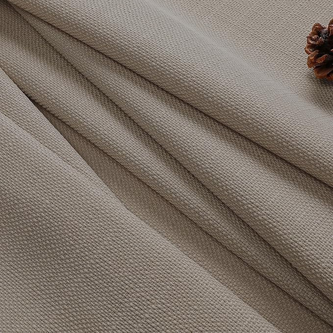 Chyhomenyc Stone Beige Valance for Windows, Light Filtering Faux Linen Solid Short Curtain Valance, Burlap Decorative Small Curtain for Kitchen Bathroom Laundry Basement, 60Wx12L inch, 1 Piece