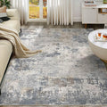 UERMEI 6x9 Area Rug Living Room Rugs - Washable Neutral Modern Abstract Soft Thin Large Rug Indoor Floor No Slip Rug Carpet for Bedroom Under Dining Table Home Office Decor - Blue Grey