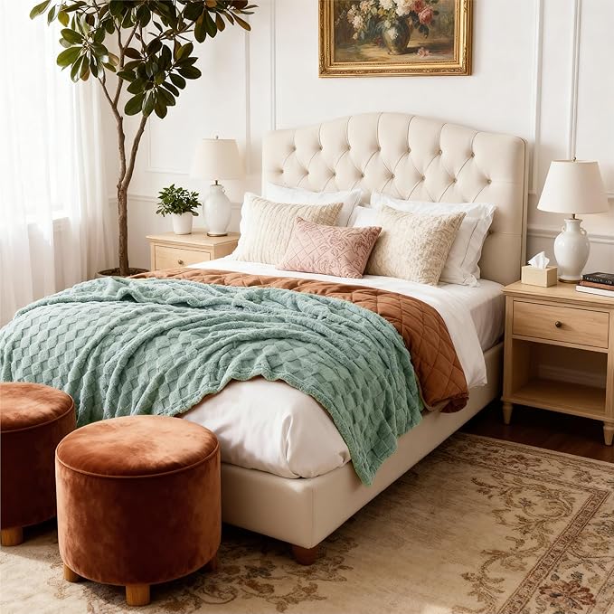 Bedsure GentleSoft King Size Blanket for Bed - Super Soft Cozy Blankets for Kids Girls, Large Fuzzy Fleece Spring Throw for Bedroom Decor, Sage Green,108x90 Inches