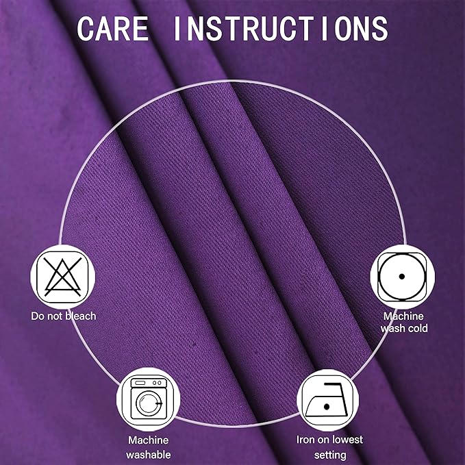 LEMOMO Purple Thermal Blackout Curtains/38 x 63 Inch/Set of 2 Panels Room Darkening Curtains for Bedroom
