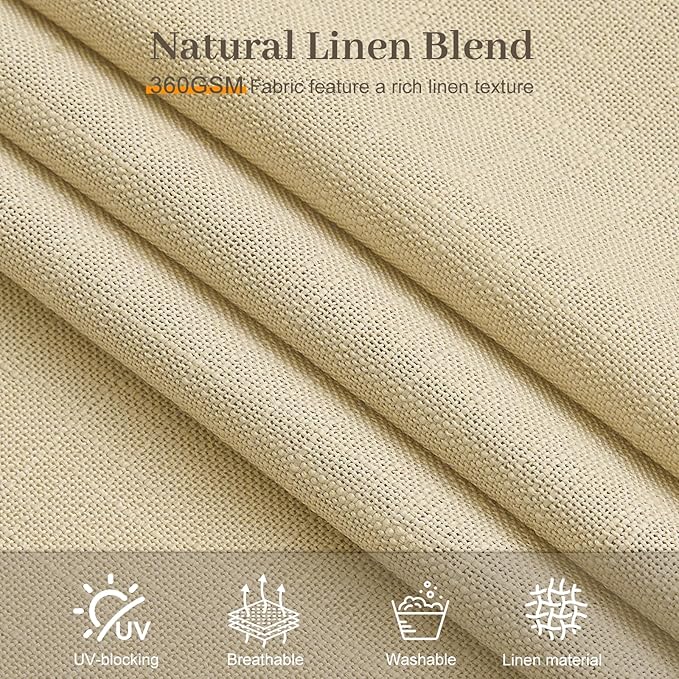 IVAPUPU 60 Inch Extra Width Pinch Pleat Curtains for Living Room, Linen Sheer Pleated Curtain Light Filtering Privacy Back Tab Drapes with Hooks Rings for Sliding Door, 1 Panel, W60xL102, Grey Beige