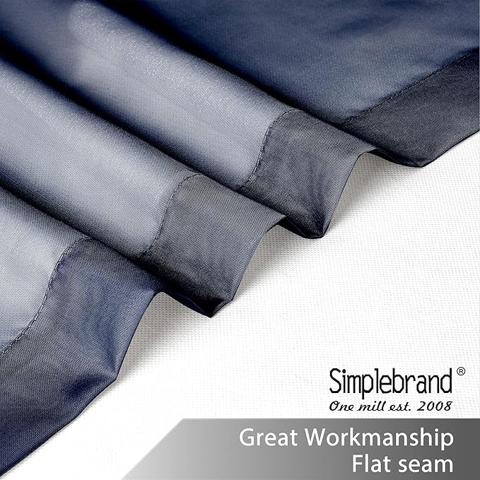 Simplebrand Blue Sheer Curtains 63 Inch Length 2 Panels, Rod Pocket Solid Color Window Sheer Curtain Panels, Elegant Curtains & Drapes for Living Room, Bedroom 2 Panels (Navy Blue, 42" W x 63" L)