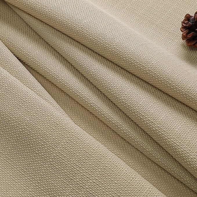 Chyhomenyc Camel Valance for Windows, Light Filtering Faux Linen Textured Small Window Kitchen Curtain, Rod Pocket Short Valance for Bathroom Laundry Basement, 60Wx14L inch, 1 Piece