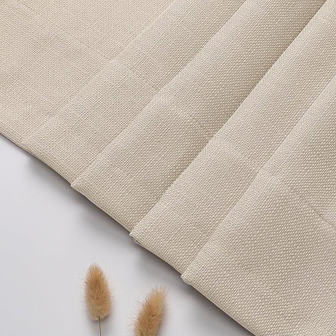 Chyhomenyc Linen Short Curtain Valance for Windows, Faux Linen Textured Half Window Curtains, Burlap Solid Topper Small Curtain Valance for Bathroom Laundry Basement, 60Wx18L Inch, 1 Piece
