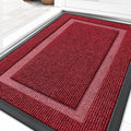 OLANLY Front Door Mat Indoor Outdoor Entrance, Waterproof All-Season, All-Weather Doormat, Sturdy Natural Rubber, Fade Resistant, Low Profile, Easy Clean Patio Porch Entryway Mat, 33x21, Wine Red