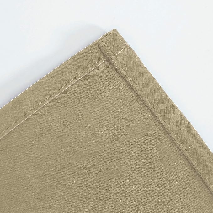 LEMOMO Beige Thermal Blackout Curtains/52 x 72 Inch/Set of 2 Panels Room Darkening Curtains for Bedroom