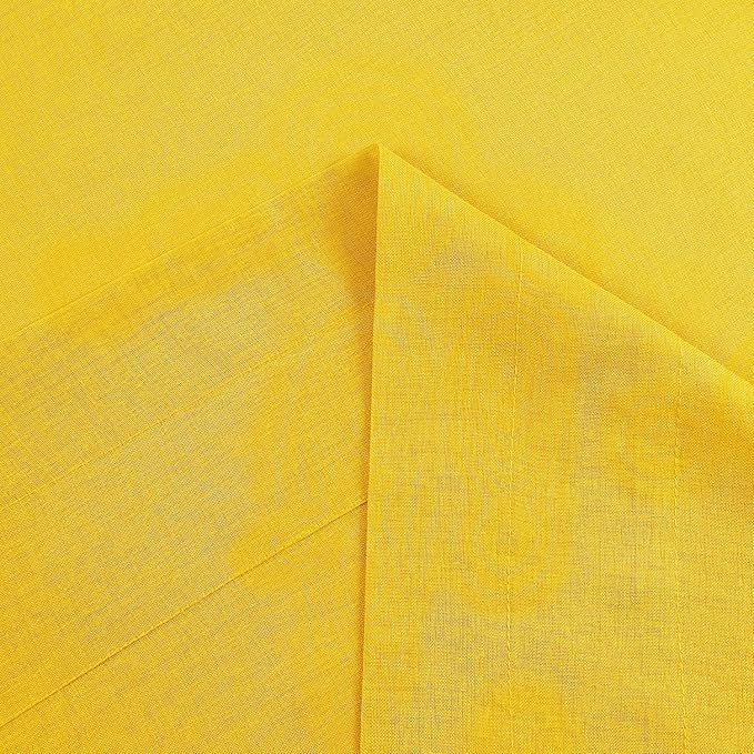 DWCN Yellow Sheer Curtains Semi Transparent Voile Rod Pocket Curtains for Bedroom and Living Room, 52 x 84 inches Long, Set of 2 Panels