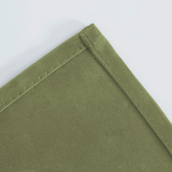 LEMOMO Olive Green Thermal Blackout Curtains/52 x 54 Inch/Set of 2 Panels Room Darkening Curtains for Bedroom