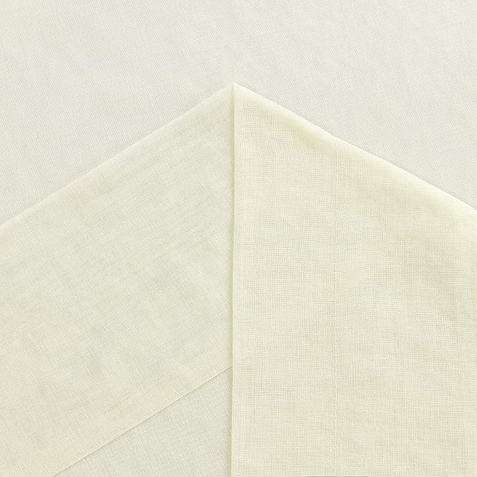 DWCN Ivory Sheer Curtains Semi Transparent Voile Rod Pocket Curtains for Bedroom and Living Room, 52 x 108 inches Long, Set of 2 Panels