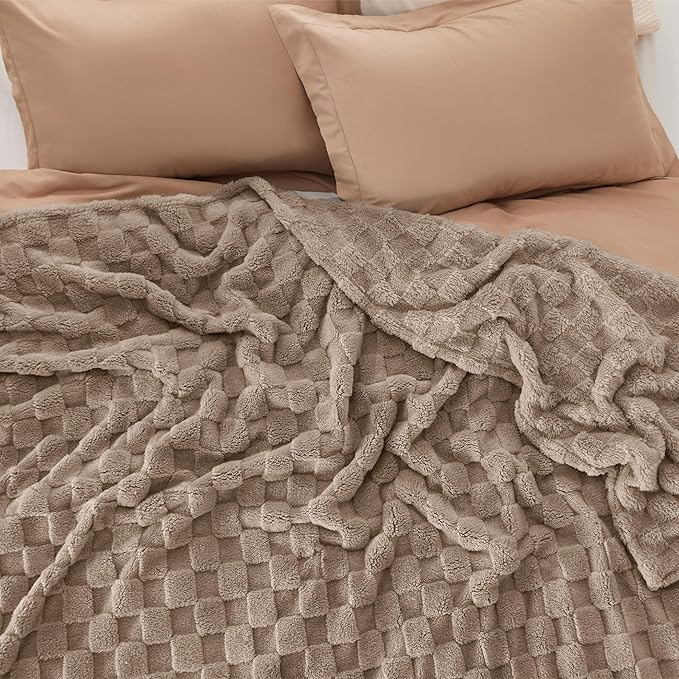 Bedsure GentleSoft King Size Blanket for Bed - Super Soft Cozy Blankets for Kids Girls, Large Fuzzy Fleece Throw for Bedroom Decor, Light Brown,108x90 Inches