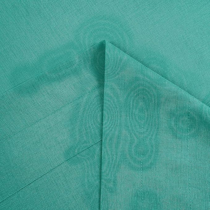 DWCN Teal Sheer Curtains Semi Transparent Voile Rod Pocket Curtains for Bedroom and Living Room, 52 x 63 inches Long, Set of 2 Panels