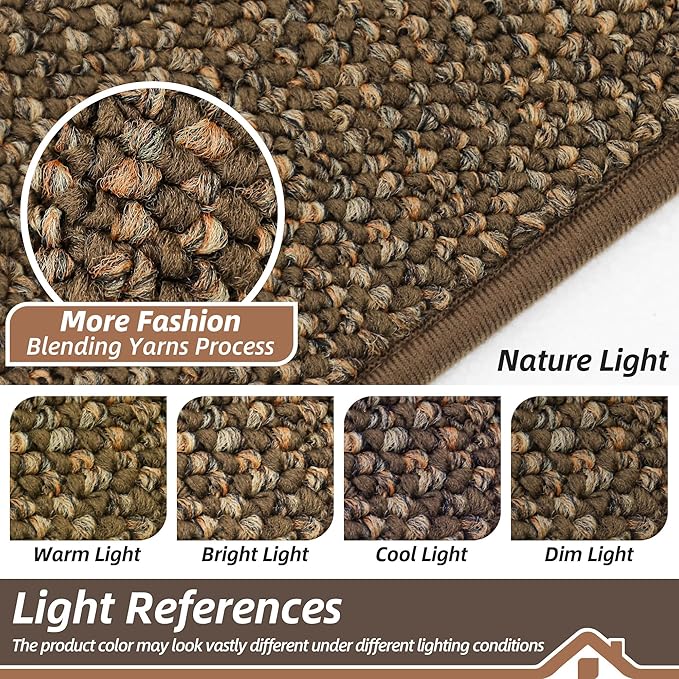 BEQHAUSE Kitchen Rugs and Mats 2PCS, Non-Slip Kitchen Mats for Floor, Absorbent and Stain Resistant Kitchen Runner, Machine Washable Rugs for Kitchen, Laundry & Sink, 24"x36"+24"x60", Brown