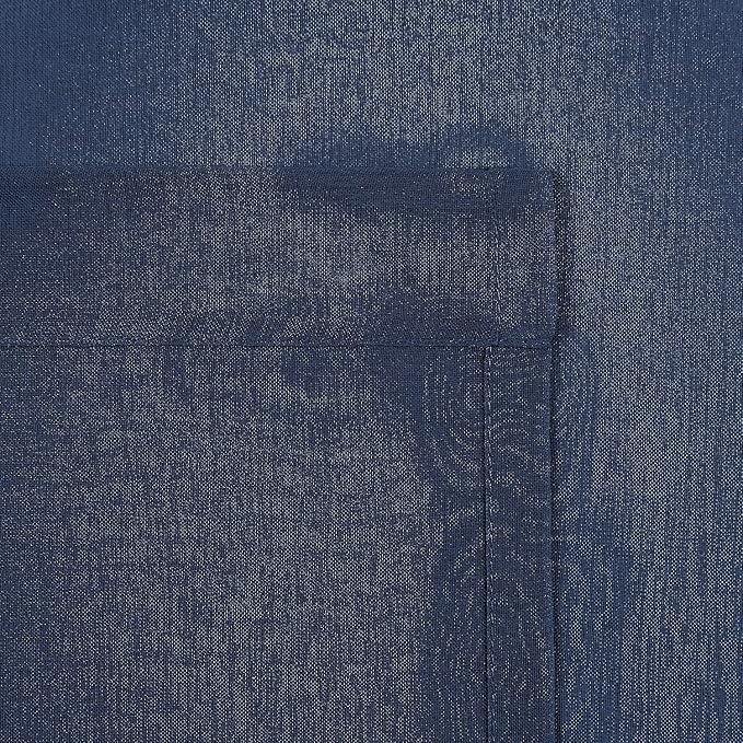 DWCN Navy Blue Sheer Curtains Semi Transparent Voile Rod Pocket Curtains for Bedroom and Living Room, 60 x 96 inches Long, Set of 2 Panels