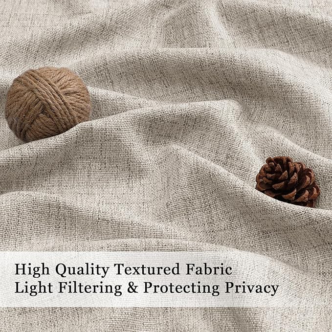 OWENIE Linen Valances for Windows 1 Pcs, Light Filtering Textured Farmhouse Short Small Valance Curtains for Bathroom Basement Living Room Bedroom, Rod Pocket Half Curtains Over Sink, 52" Wx16 L