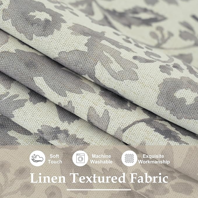 DriftAway Julia Lined Valance Double Layer Thermal Insulated Room Darkening Blackout Valances 3 Inch Rod Pocket Window Valance for Bathroom Living Room 52 Inch by 14 Inch Linen Gray