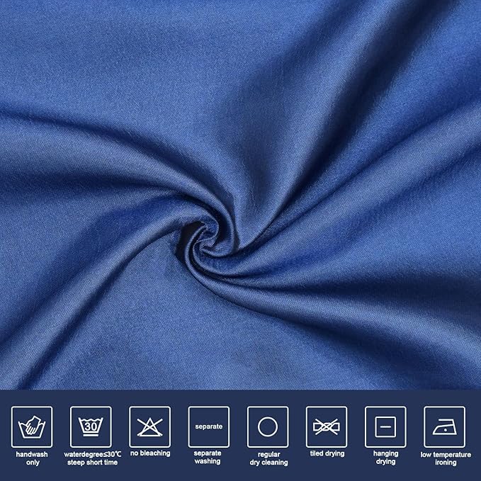 Molaxhome Swag Curtain 51 inch Length Rod Pocket Scalloped Curtain Valance Sheer Lace Panels with Hanging Crystal Beads for Kitchen Bedroom Window Treatments Drape Decor 1pc (Cloth Navy, 51Wx23L)