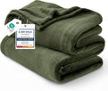 Bedsure Fleece Blankets King Size Oive Green - Bed Blanket Soft Lightweight Plush Cozy Fuzzy Luxury Microfiber, 108x90 inches