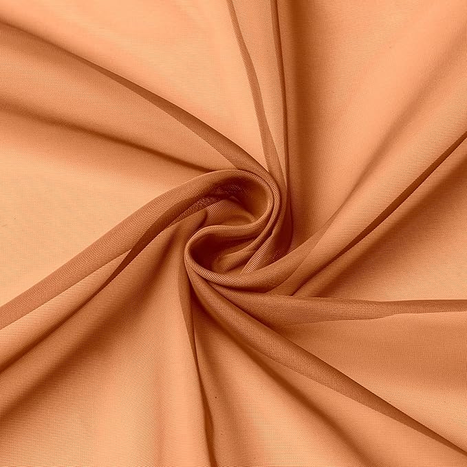Aiyufeng Orange Sheer Curtains 36 inches Long, Short Kitchen Window Treatment Solid Sheers Cafe Curtains Bathroom Voile Half Window Curtains 2 Panels, Rod Pocket, 40" Wx36 L