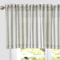jinchan Linen Striped Valance Window Treatment for Bathroom Living Room Light Filtering Ticking Stripe Farmhouse Valance Curtain 16 Inch Rod Pocket 1 Panel Black on Linen