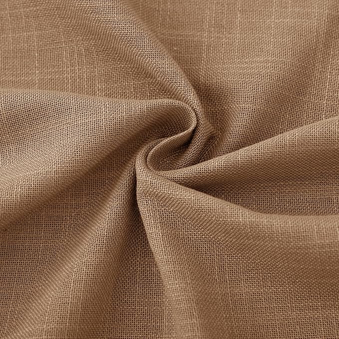 Brown Curtains for Living Room Back Tab Modern Farmhouse Semi Sheer Curtains 120 inches Long 2 Panels Set Muted Neutral Window Curtain for Dining Room Bedroom 52x120