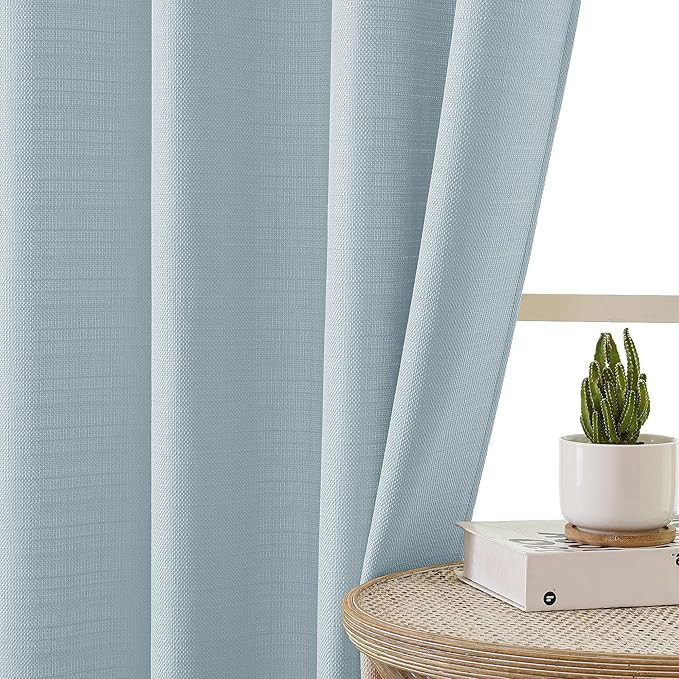Chyhomenyc Short Curtain Valance for Windows, Light Filtering Faux Linen Textured Small Kitchen Window Curtain, Valance for Bathroom Laundry Basement, 60Wx12L inch, 1 Piece, Aqua with Greenish Tone