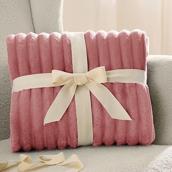 Bedsure GentleSoft Dusty Pink Fleece King Blanket for Couch - Super Soft Cozy Blankets for Women, Cute Small Blanket for Girls, 108x90 Inches