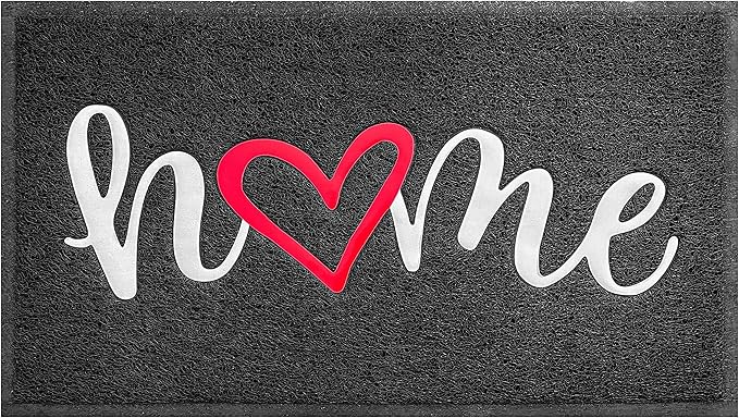 EARTHALL Door Mat Outside Inside Home Doormat, 48"x32", Durable Floor Mat Non Slip Mat Ultra Absorb Mud Easy Clean Front Doormat for Garage, Entryway, Patio, High Traffic Areas, Black