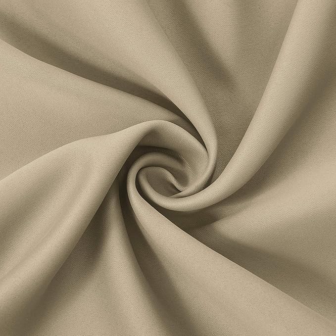LEMOMO Beige Blackout Curtains 34 x 54 Inch Length/Set of 2 Curtain Panels/Thermal Insulated Room Darkening Blackout Curtains for Bedroom