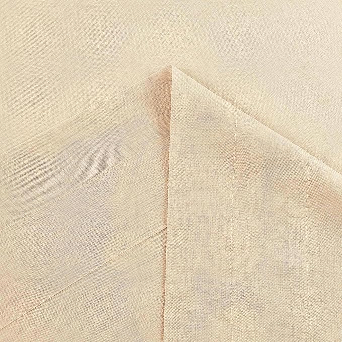 DWCN Beige Sheer Curtains Semi Transparent Voile Rod Pocket Curtains for Bedroom and Living Room, 42 x 72 inches Long, Set of 2 Panels
