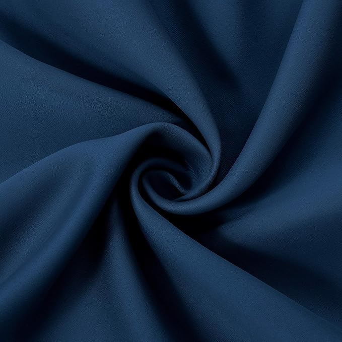 LEMOMO Navy Blue Blackout Curtains 34 x 63 Inch Length/Set of 2 Curtain Panels/Thermal Insulated Room Darkening Blackout Curtains for Bedroom