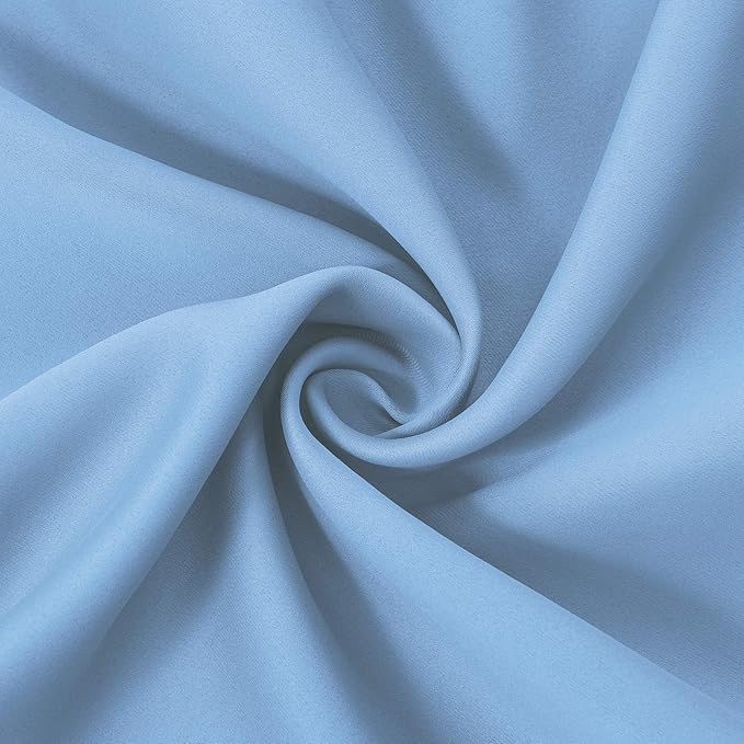 LEMOMO Blackout Curtains 66 x 95 inch/Sky Blue Curtains Set of 2 Panels/Thermal Insulated Room Darkening Bedroom Curtains